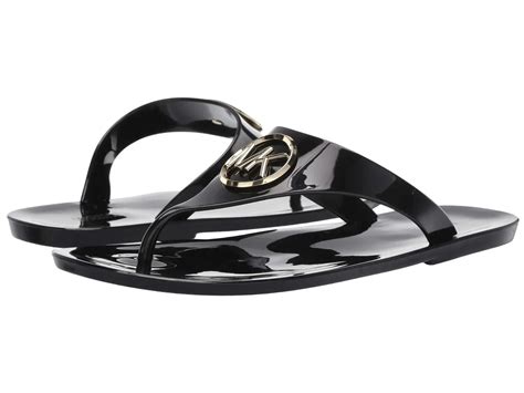 michael kors black jelly flip flops|Michael Kors platform flip flops.